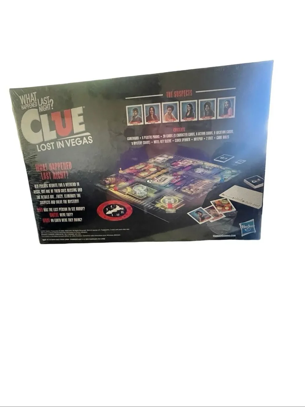New Hasbro CLUE Lost In Vegas What Happened Last Night? Board Game